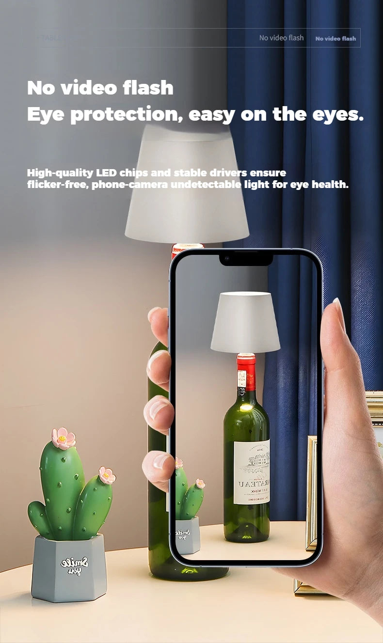 Rechargeable LED Bottle Cap Lamp – Elegant Ambient Light for Home & Kitchen