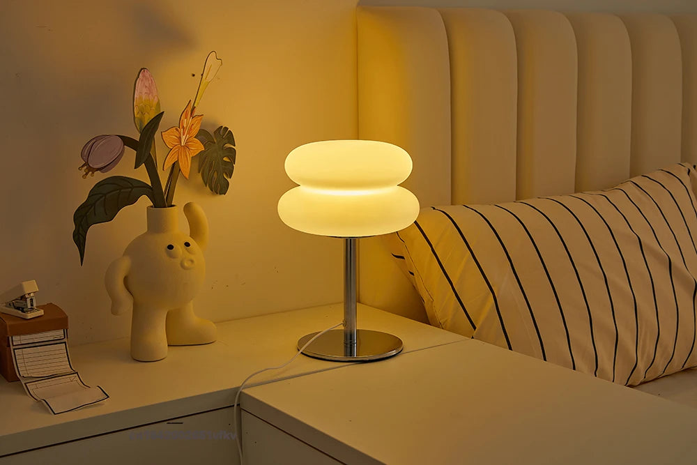 Bedroom bedside lamp creamy  atmosphere light
