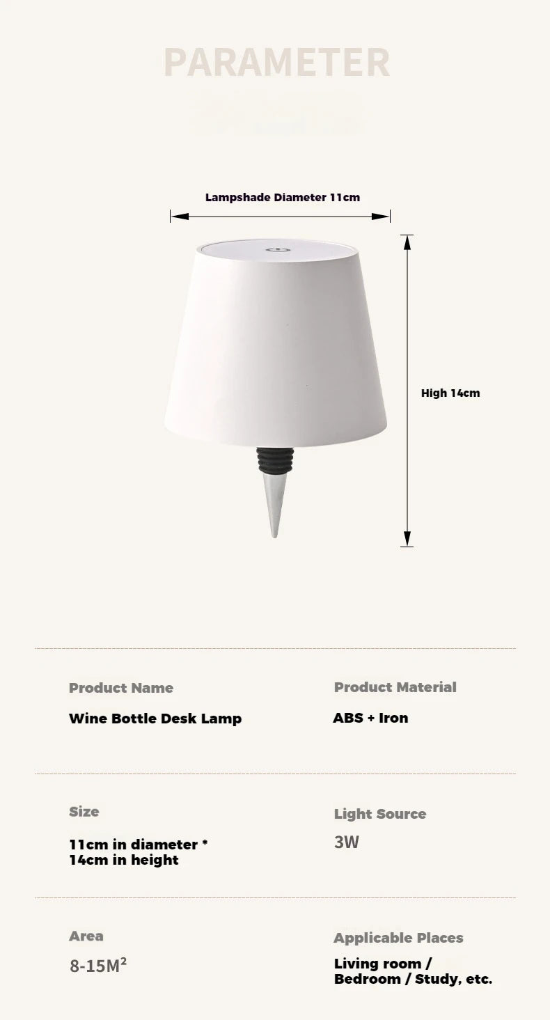 Rechargeable LED Bottle Cap Lamp – Elegant Ambient Light for Home & Kitchen