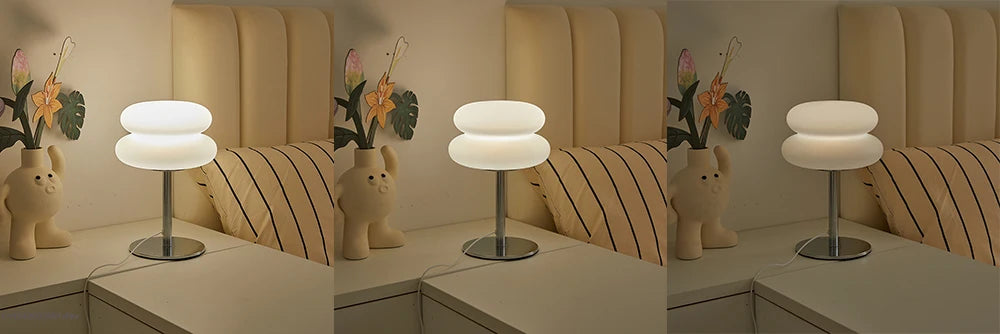 Bedroom bedside lamp creamy style table atmosphere light