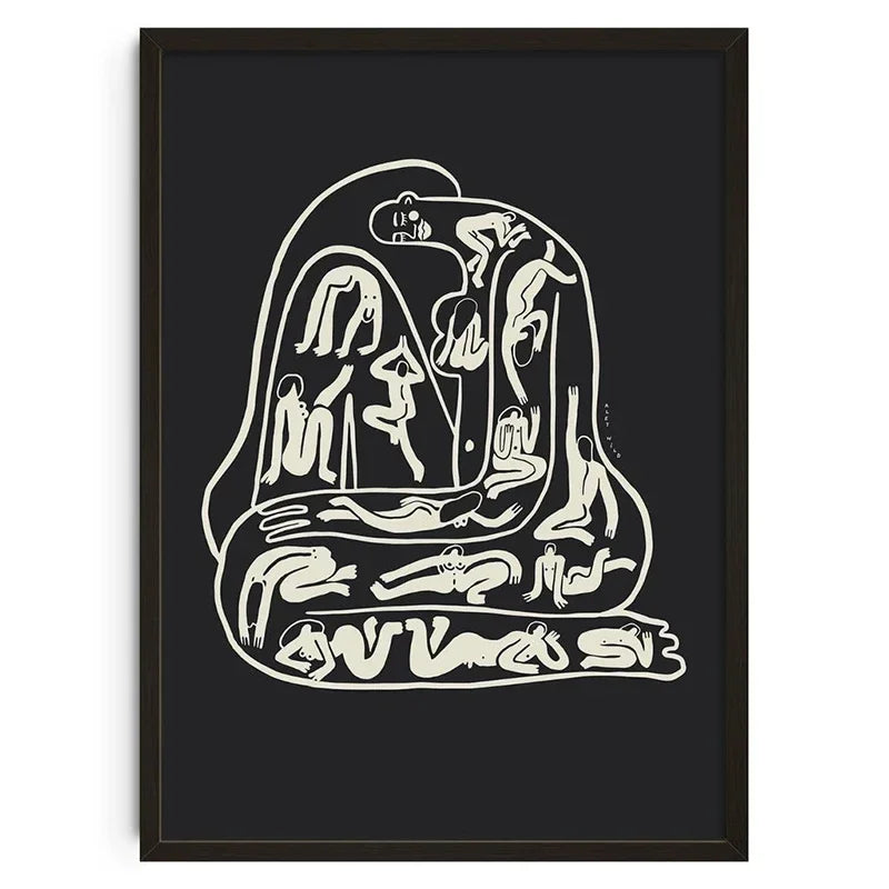 Retro Abstract Nourishing Soul Classic Wall Art,  Canvas Print Poster, Suitable for Home, Living Room, Room Decoration Painting