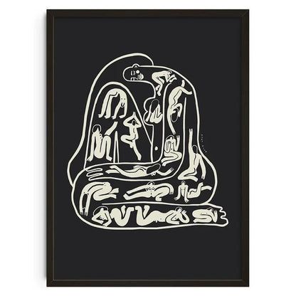 Retro Abstract Nourishing Soul Classic Wall Art,  Canvas Print Poster, Suitable for Home, Living Room, Room Decoration Painting