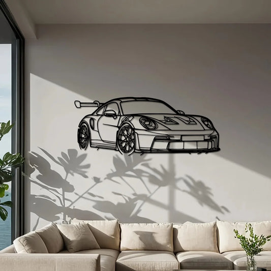 1pc for Supercar Metal Wall Art - 15.75" x 6.32" Modern Iron Home Decor Sign, Dynamic Racing Car Outline Sculpture, Car Decor